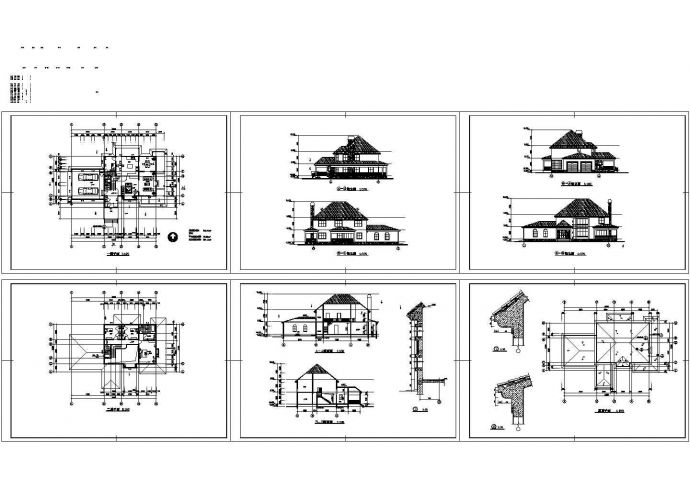 某350平方米二层高档别墅建筑设计方案_图1