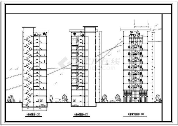 某单位高层住宅建筑设计cad施工图纸-图二