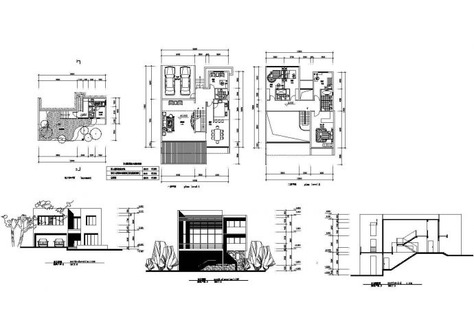 某299㎡三层山地别墅建筑方案图（局部两层）_图1