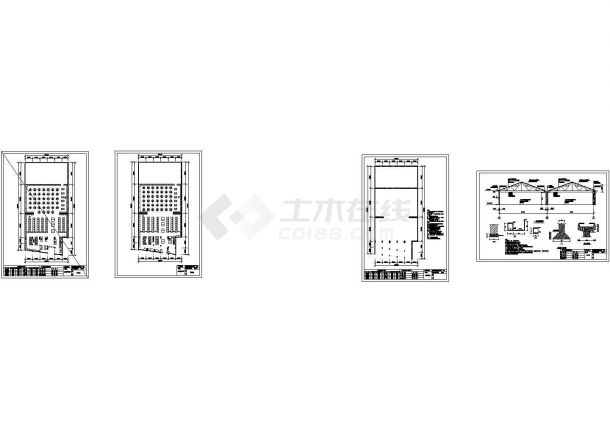 某现代小型超市（营业面积550㎡）室内装饰设计cad平面施工图（含基建图）-图二