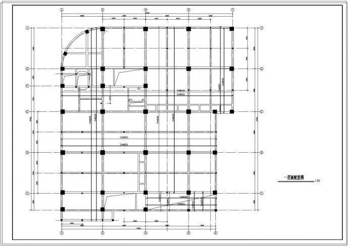某框架结构商厦结构cad图纸_图1