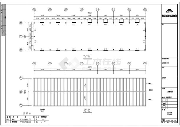 某12米跨距轻型门式钢屋架结构厂房设计cad全套结构施工图（含设计说明）-图二