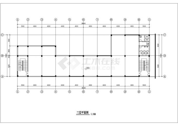 青岛市某商圈6层商业中心建筑设计CAD图纸-图一