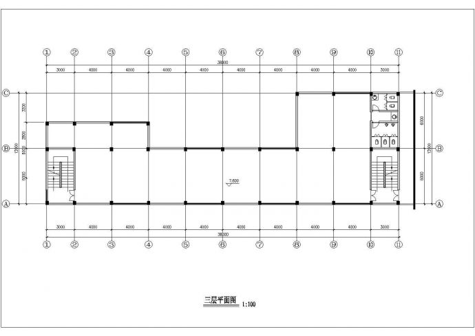 青岛市某商圈6层商业中心建筑设计CAD图纸_图1