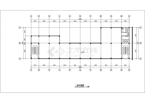青岛市某商圈6层商业中心建筑设计CAD图纸-图二