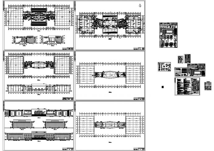 某3层11010㎡陈列馆（长203.68米 宽59.18米）设计cad全套建施图纸【含设计说明，含效果图】_图1