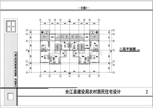 川南民居住宅楼cad建筑设计方案图-图一