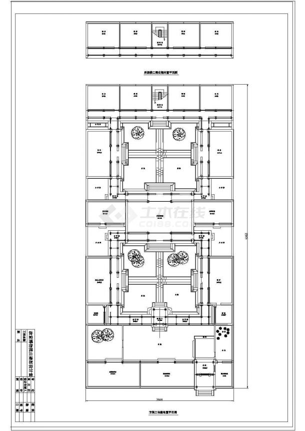 四合院建筑cad设计方案图纸-图二