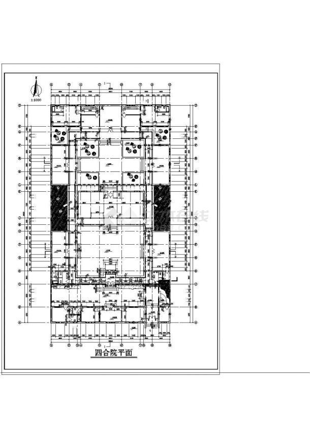 某地区四合院建施设计CAD图-图二