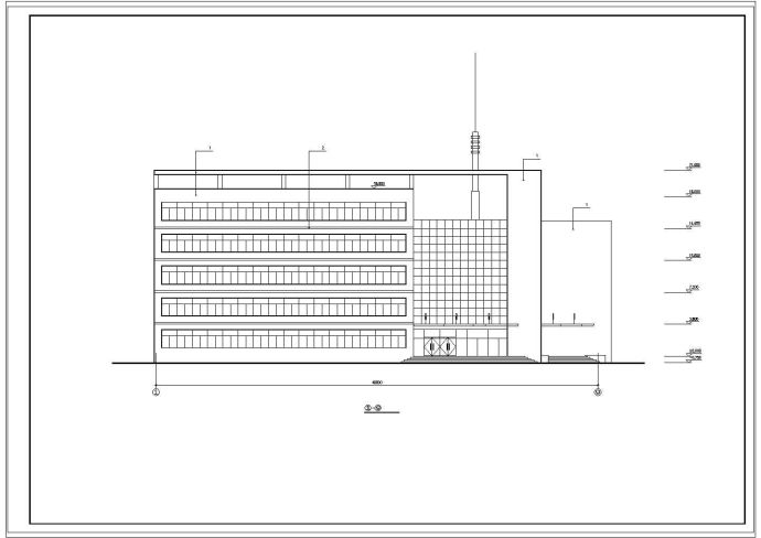 办公楼设计_[柞水]某4943.35平方米五层办公楼建筑cad扩初图（高18米）_图1