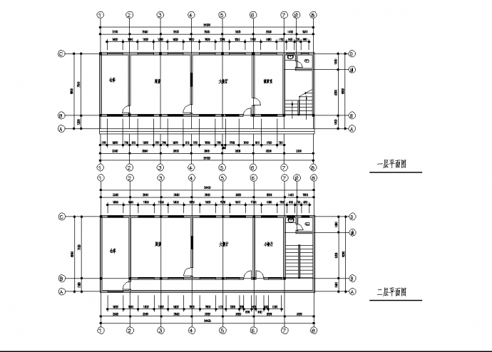 二层食堂综合楼规划设计建筑施工cad图纸_图1
