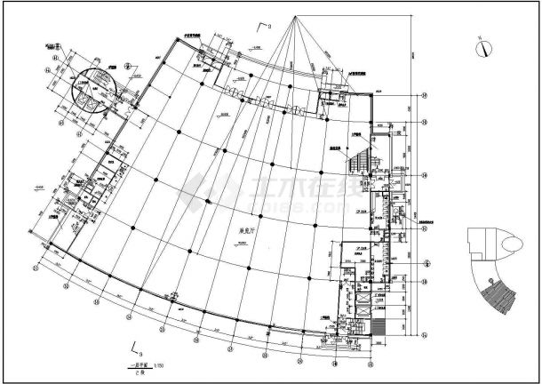 某地区展览中心建筑设计CAD平面图-图二