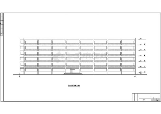 【上海市】多层学校教学楼建筑施工图共十四张图纸-图一