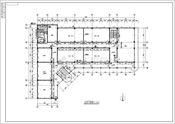 某六层框架结构教学楼全套设计图（总建筑面积6970平方米）-图二