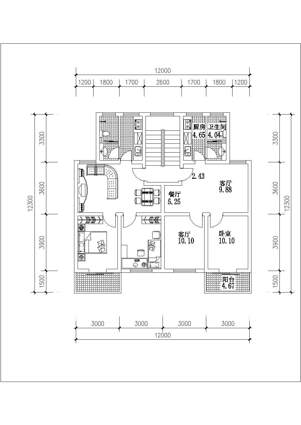 上海某新建小区70-130平米左右的热门户型设计CAD图纸（11张）