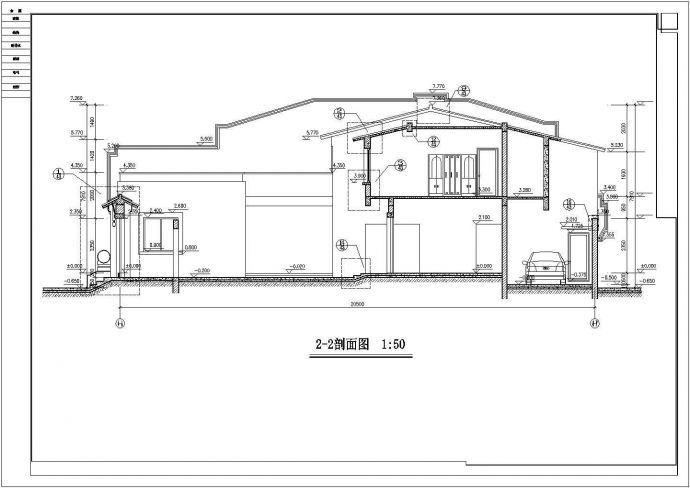 1200平米2层框架四合院式民居楼全套建筑设计CAD图纸_图1