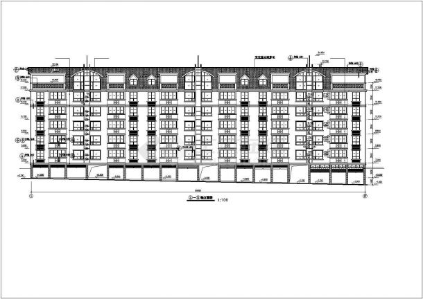 5800平米6+1层框架结构住宅楼全套建筑设计CAD图纸（含架空层）-图一