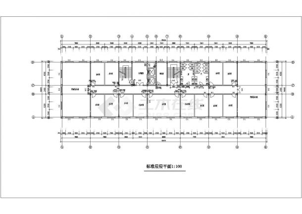 上海某公司总部9100平米11层框架结构办公楼平立剖面设计CAD图纸-图一