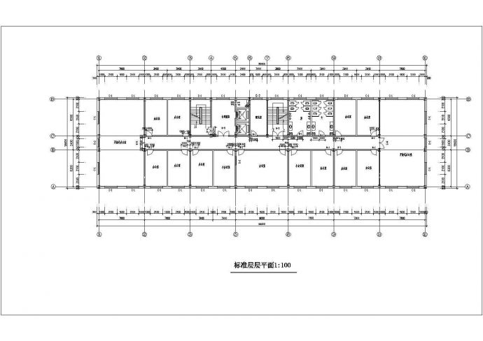 上海某公司总部9100平米11层框架结构办公楼平立剖面设计CAD图纸_图1
