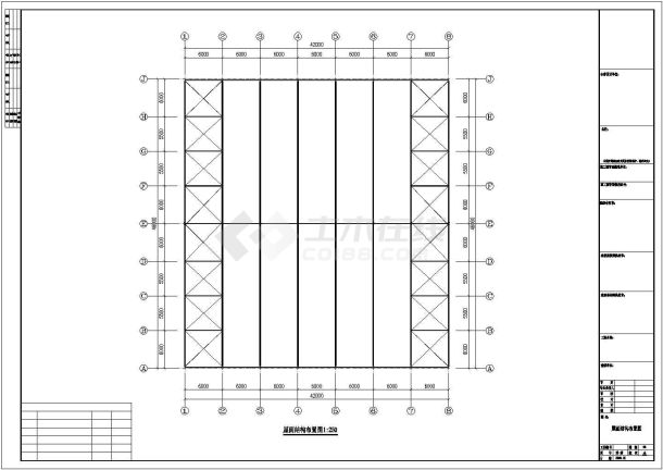 厂房设计_某食品公司钢结构厂房CAD设计图-图二