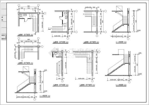 某三层框架结构仿古清式百货商店设计cad全套建筑施工图（ 含设计说明）-图二