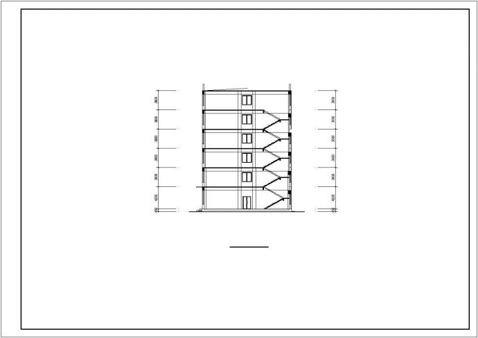 杭州某公司单位4600平米6层框架结构办公楼平立平面设计CAD图纸_图1