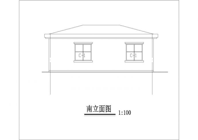 北京某市政单位62层单层砖混结构门卫室建筑设计CAD图纸_图1