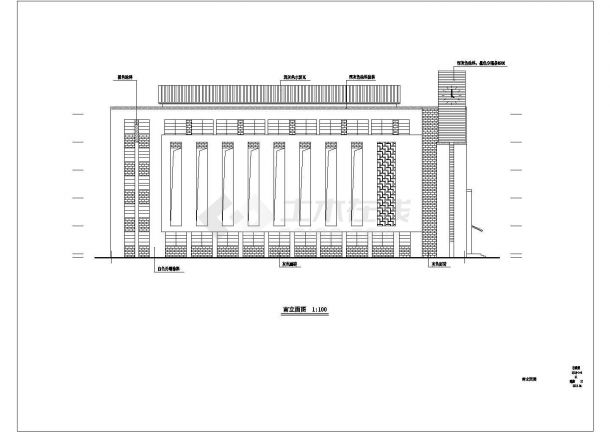 镇江某小学3600平米五层框架结构行政办公楼 平立剖面设计CAD图纸-图二