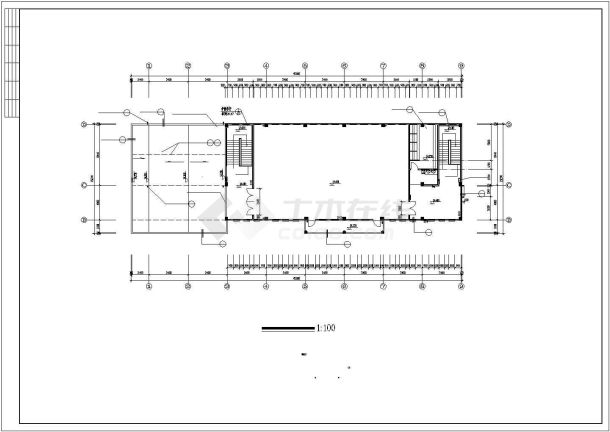 小学多功能教学楼建筑施工cad图，共十一张-图二