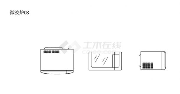 CAD图库 - 电器类 - 微波炉及烤箱（15种，45个块，有遮罩）CAD图-图二