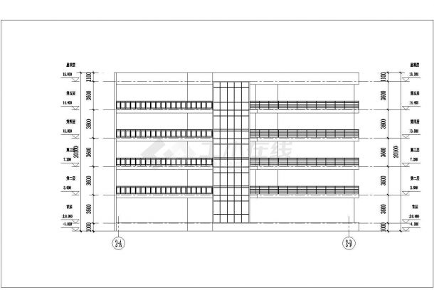 衡水市某学校1.3万平米五层框架结构教学综合楼平立剖面设计CAD图纸-图一