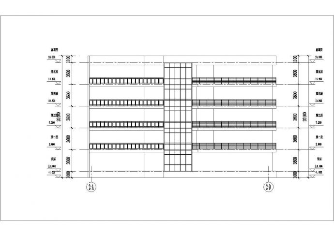 衡水市某学校1.3万平米五层框架结构教学综合楼平立剖面设计CAD图纸_图1