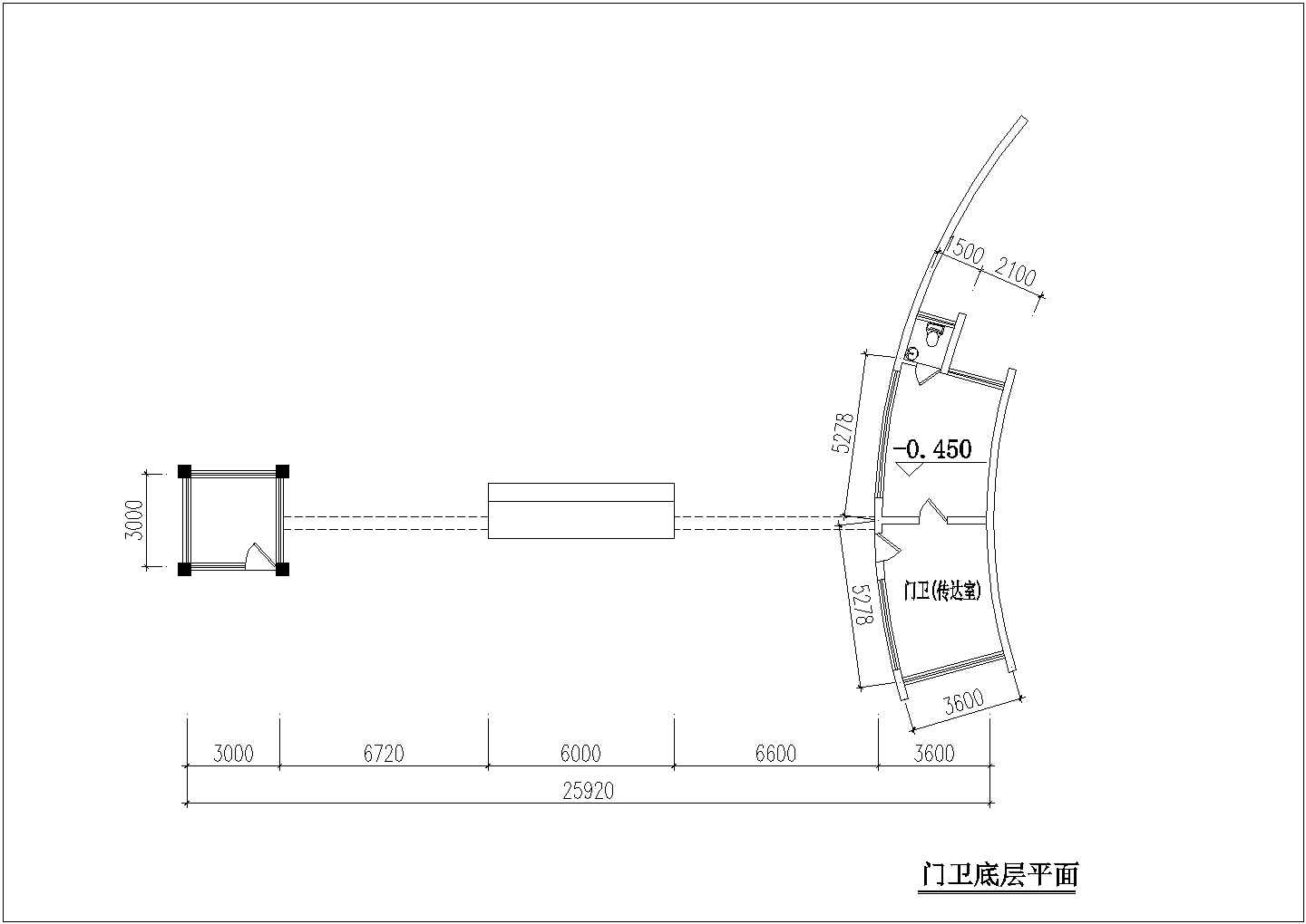 南宁市某实验学校1300平米单层钢框架结构体育馆平立剖面设计CAD图纸