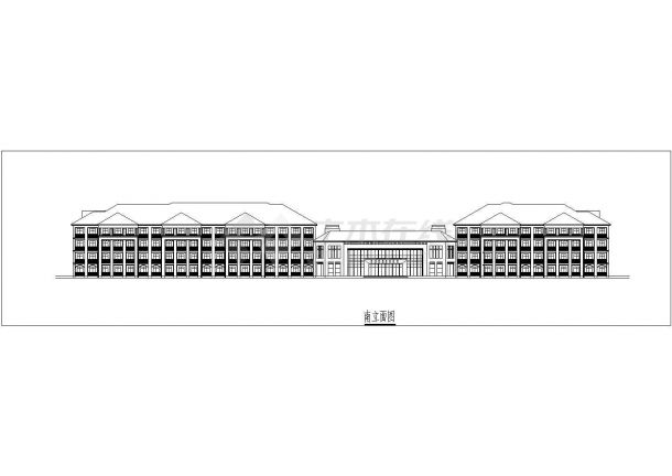 南京某中学2.2万平米四层框架食堂宿舍一体楼平立剖面设计CAD图纸-图一