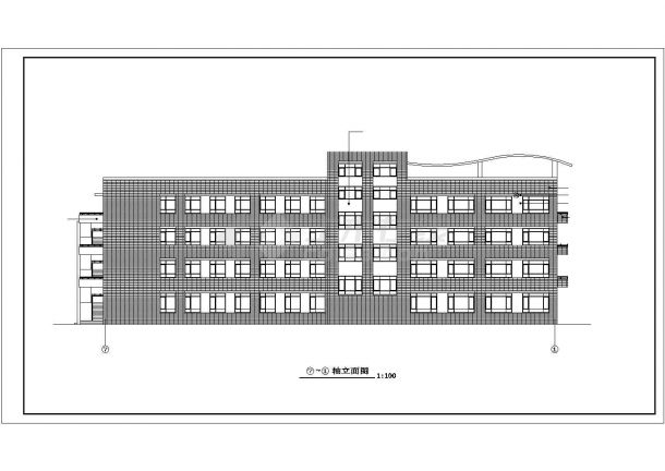 北京某小学3800平米左右四层框架结构教学楼建筑设计CAD图纸-图一