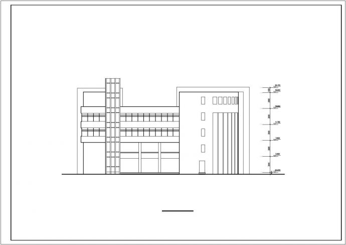 某小学6900平6层框架教学楼平立剖面设计CAD图纸（含机房层和总图）_图1