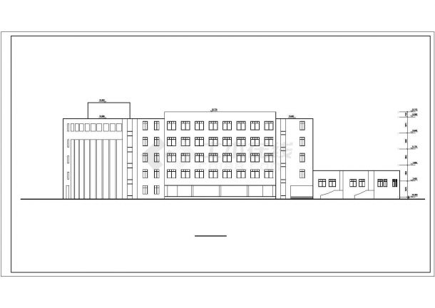 某小学6900平6层框架教学楼平立剖面设计CAD图纸（含机房层和总图）-图二