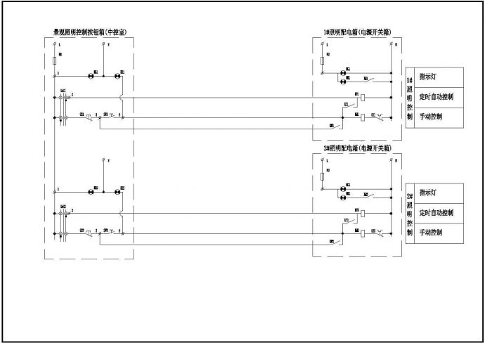 景观照明配电箱控制接线原理图CAD_图1