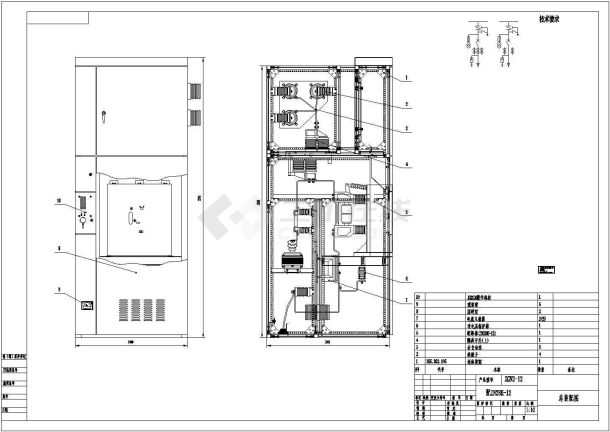 某标准型XGN2-12Z设备内部接线电气系统设计原理CAD图纸-图一