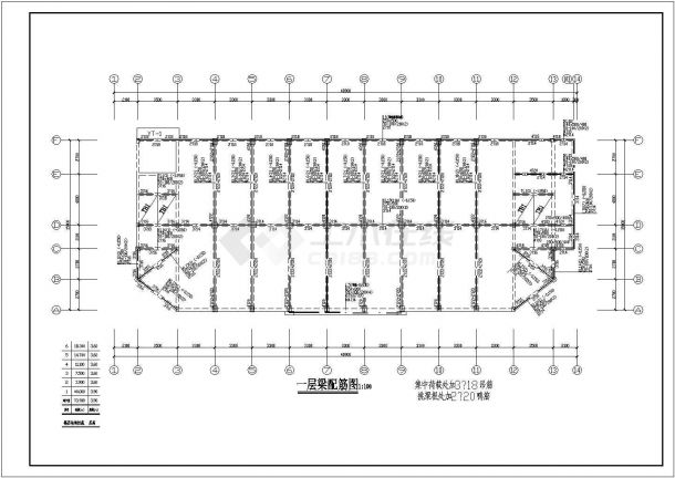 某混土教学楼结构平面配筋图-图一