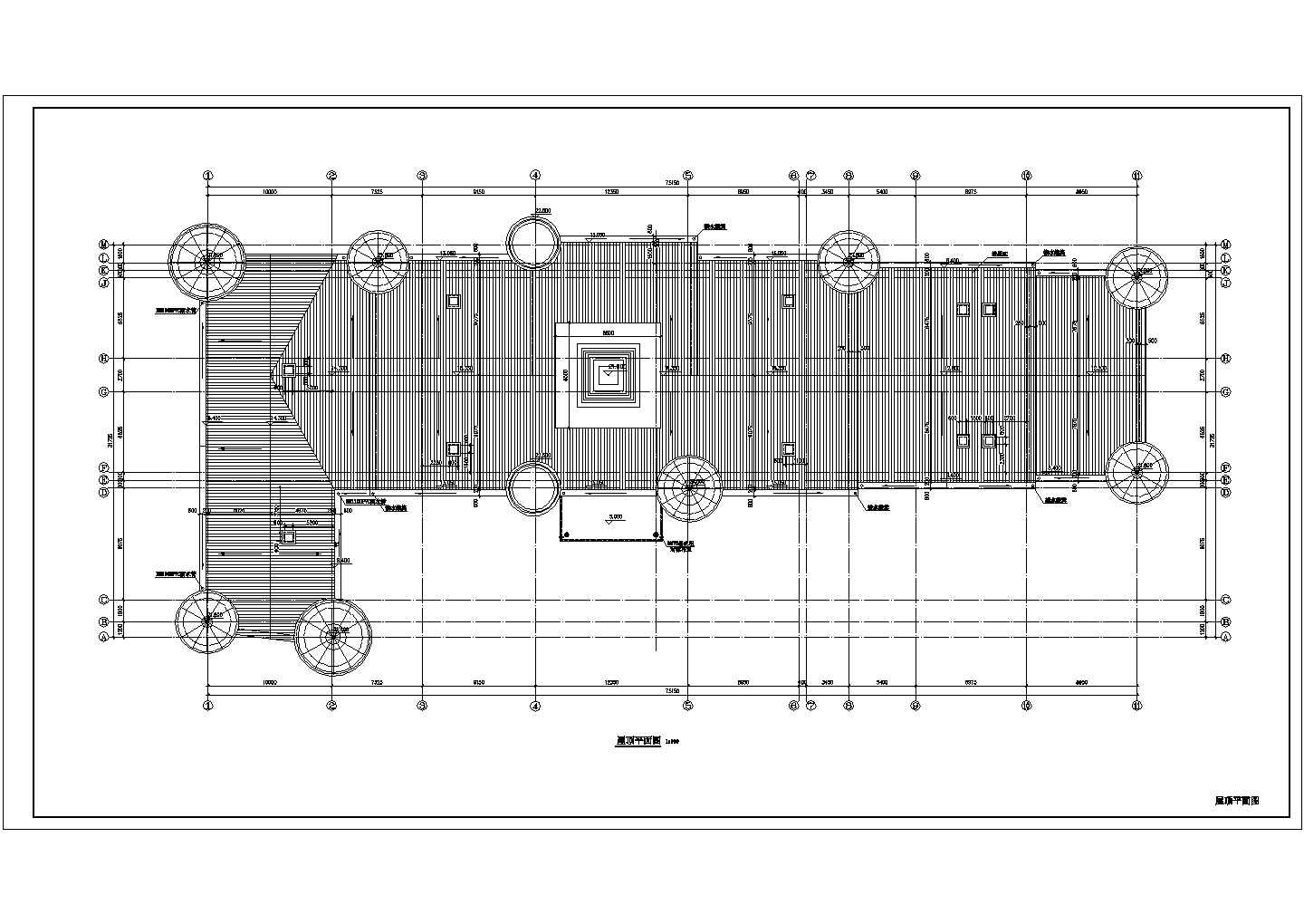 泉州市某中学3500平米三层框架结构教学楼平面设计CAD图纸