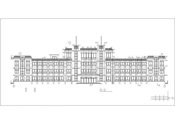 某小学5100平米四层框架结构教学楼建筑设计CAD图纸（含夹层）-图二