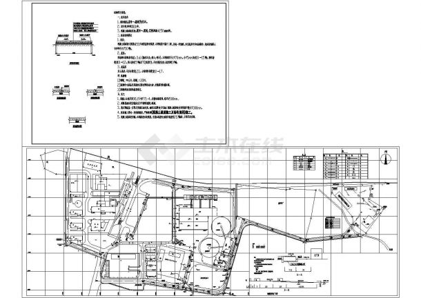 某工业厂区规划设计cad施工总平面图（含道路结构设计）-图二