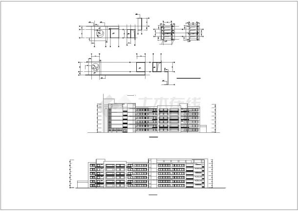 某地上六层大学教学楼建筑施工CAD图纸-图二