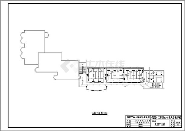 五层教学楼电气结构CAD参考图-图一