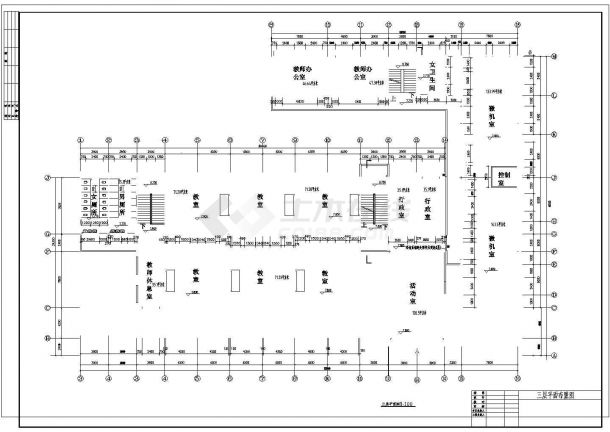 【三层】4184平米框架教学楼建筑结构CAD施工图（含计算书、施工组织）-图一