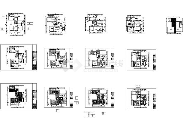 MOHO公寓某三房两厅户型住宅室内装修设计cad全套施工图【含JPG效果图，含 PPT方案】-图一
