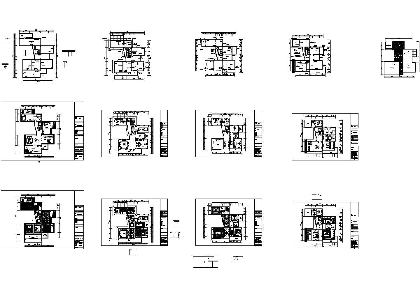 MOHO公寓某三房两厅户型住宅室内装修设计cad全套施工图【含JPG效果图，含 PPT方案】