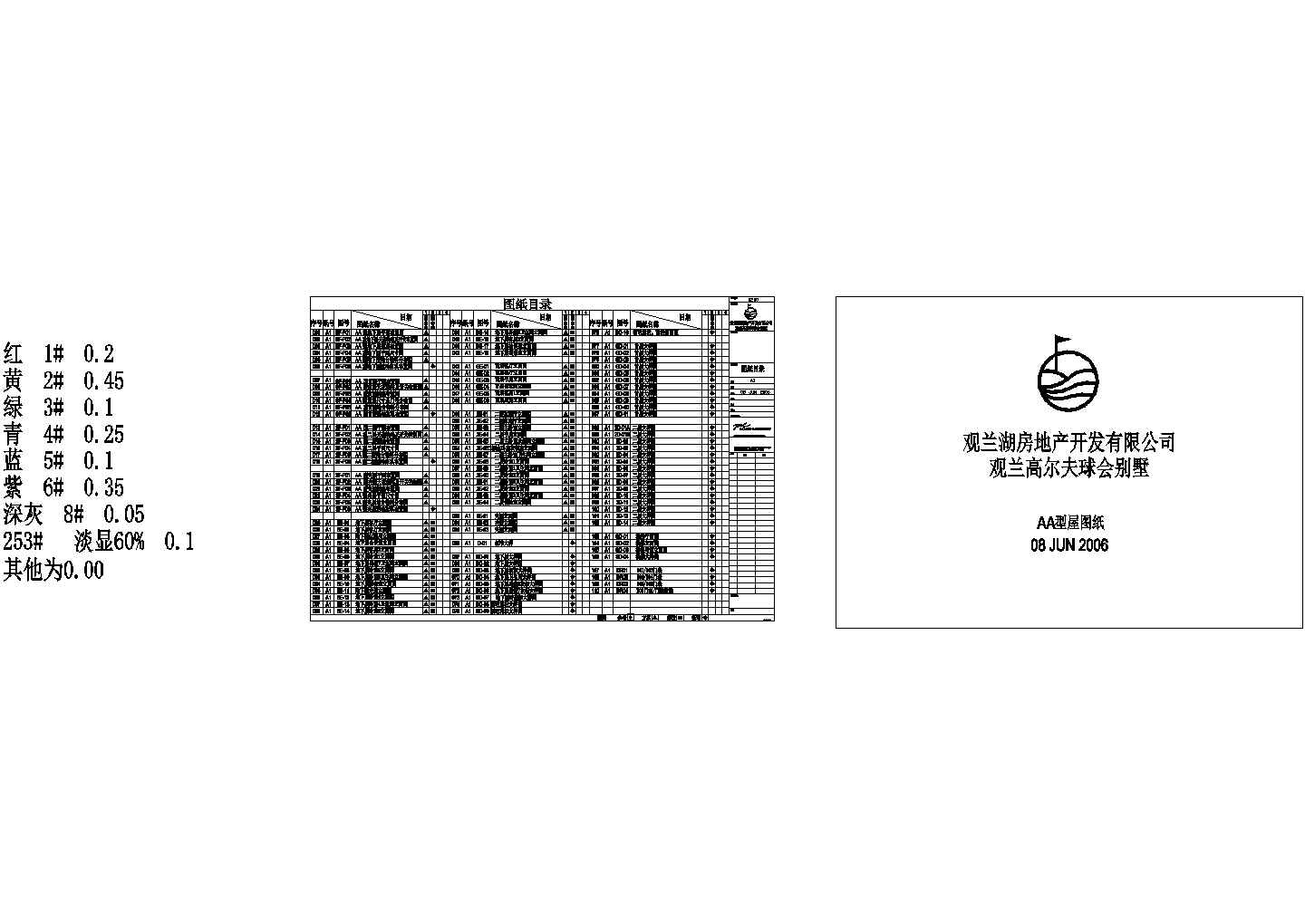 深圳观澜高尔夫别墅装修设计建筑施工cad图纸，共一百一十张