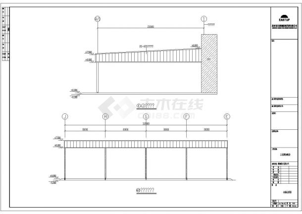 某跨距21米轻型门式钢屋架结构厂房设计cad全套结构施工图（含设计说明，含建筑设计）-图一